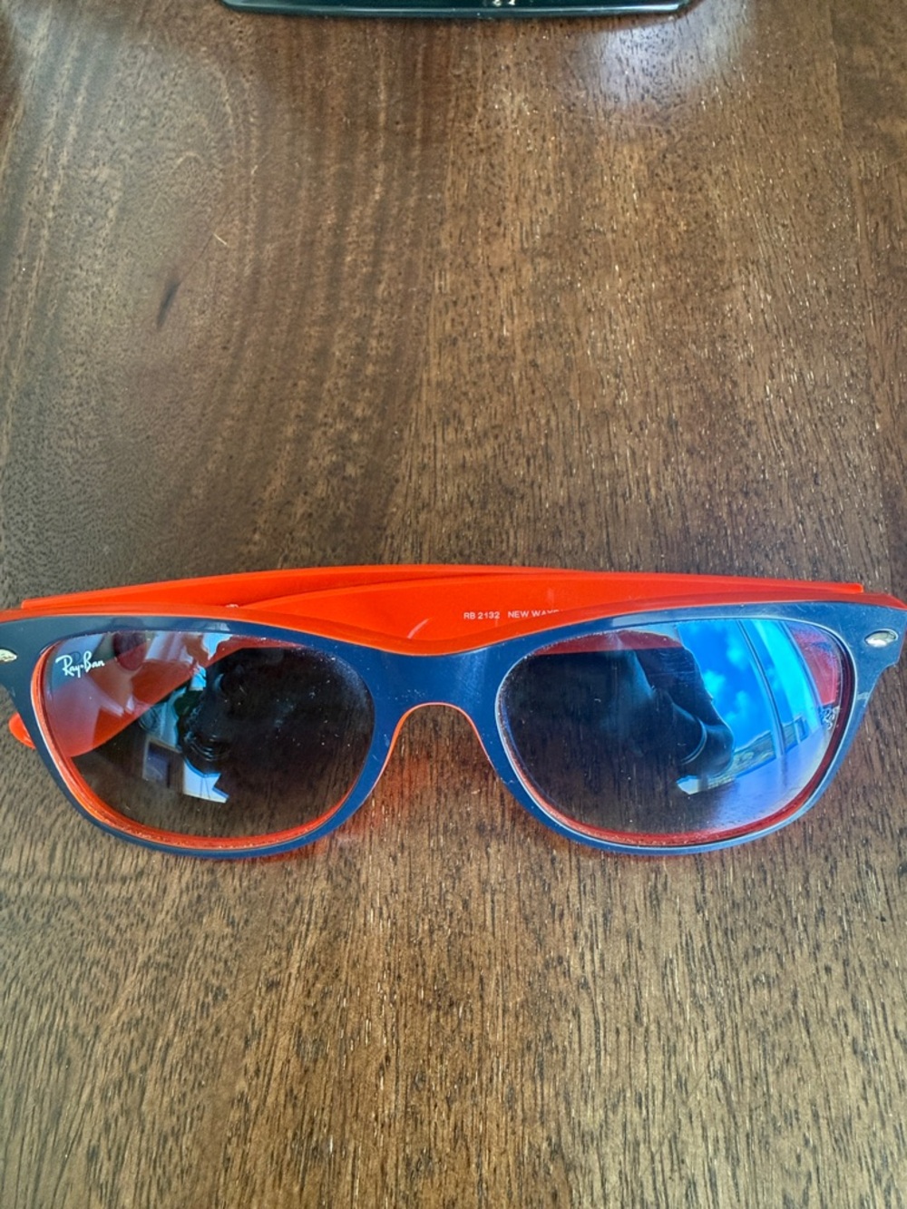 Ray-Ban Red and Blue Wayfarer-Style Sunglasses